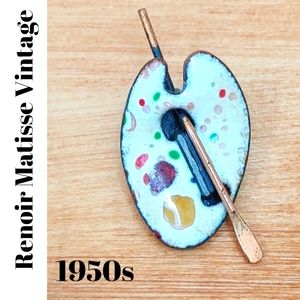 Renoir Matisse Single Clip Earring Vintage 50s Artist Palette